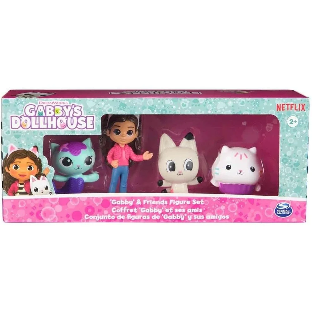 Gabby's Dollhouse 4 Mini Figures Set – Gabby, Mercat, Cakey Cat and Pandy Paws